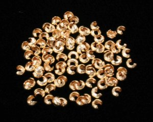 画像1: クリンプ（つぶし玉）カバー 2.5mm ゴールドフィルド