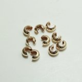 クリンプ（つぶし玉）カバー4mm　10個　ゴールドフィルド