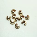 クリンプ（つぶし玉）カバー4.8mm　10個　ゴールドフィルド