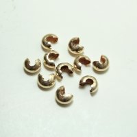 クリンプ（つぶし玉）カバー4.8mm　10個　ゴールドフィルド
