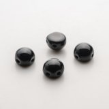 画像: 2ホールカボション 6mm ジェット（25 / 100個）