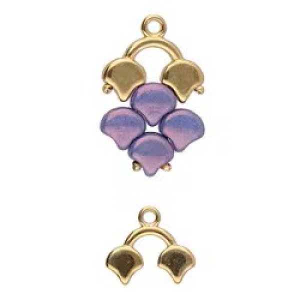 画像2: 【シンバルシリーズ】カストロII ギンコ エンドパーツ ゴールド 4.2X6.7mm（24Kメッキ・2/8個） (2)