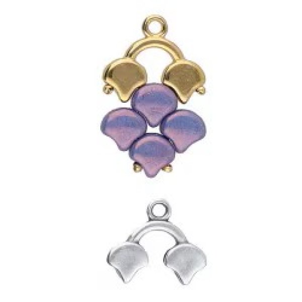 画像2: 【シンバルシリーズ】カストロII ギンコ エンドパーツ シルバー 4.2X6.7mm（シルバーメッキ・2/8個） (2)