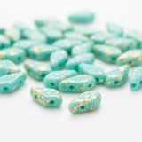 画像: カイト  9×5mm ゴールドスプラッシュ ターコイズグリーン