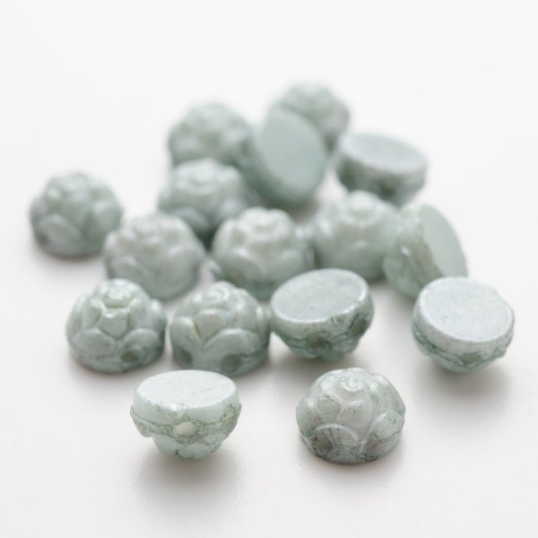 画像1: ロゼッタ　6mm  C.W.ティールラスター（約20/100個）Bead Art 35, 36号チェコ特集使用ビーズ　 (1)