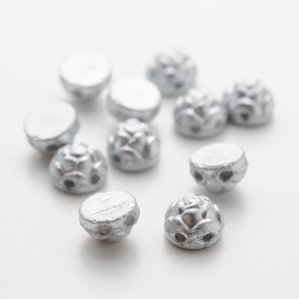 画像1: 【現品限り】ロゼッタ　6mm シルバー（約20/100個） (1)
