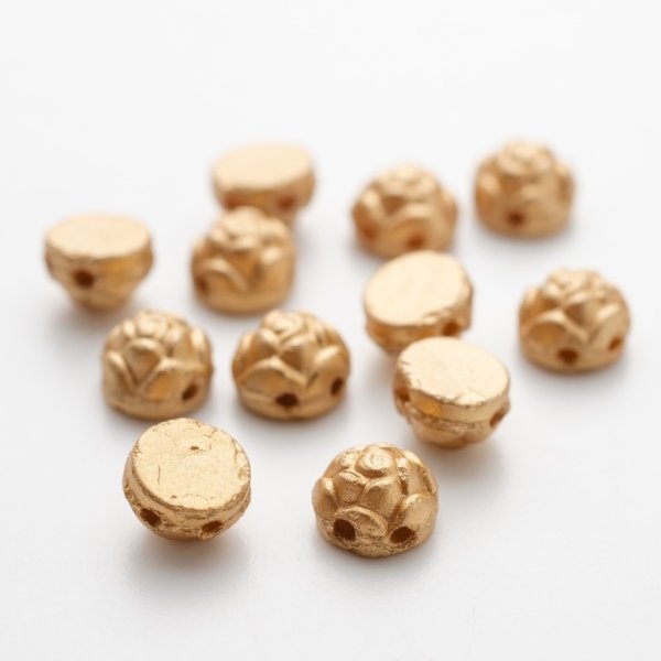 画像1: 【現品限り】ロゼッタ　6mm ゴールド（約20/100個）Bead Art 35,38号 作品  使用ビーズ (1)