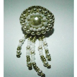 画像: 刺繡パールのフリンジピアス by Ｋ’Ｓアクセサリー西山敬子