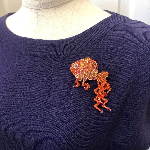 画像2: 【再入荷！】【Bead Art37号掲載！】オレンジフィッシュ by 加藤保子 (2)