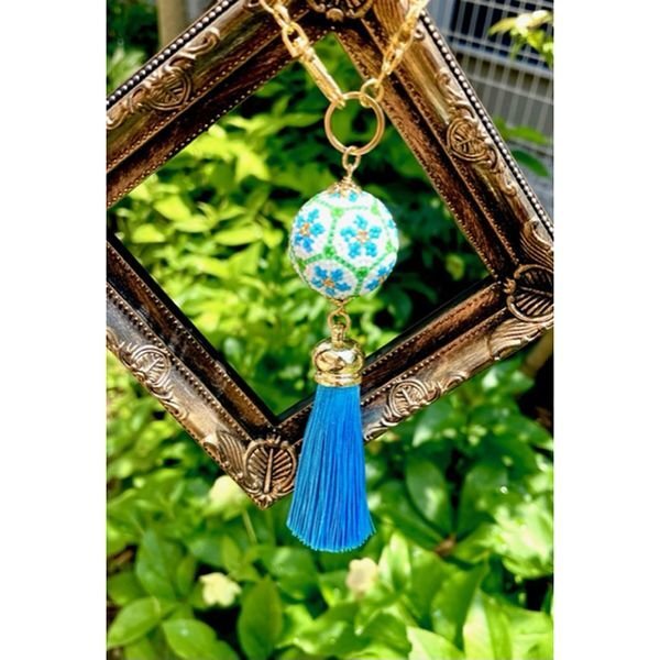 画像7: 【Bead Art 特別号「はじめて作るビーズボール」掲載！】ちいさなてまりのくす玉（カラー：赤/青/紫） by フロリッサ 西冨士絵 (7)