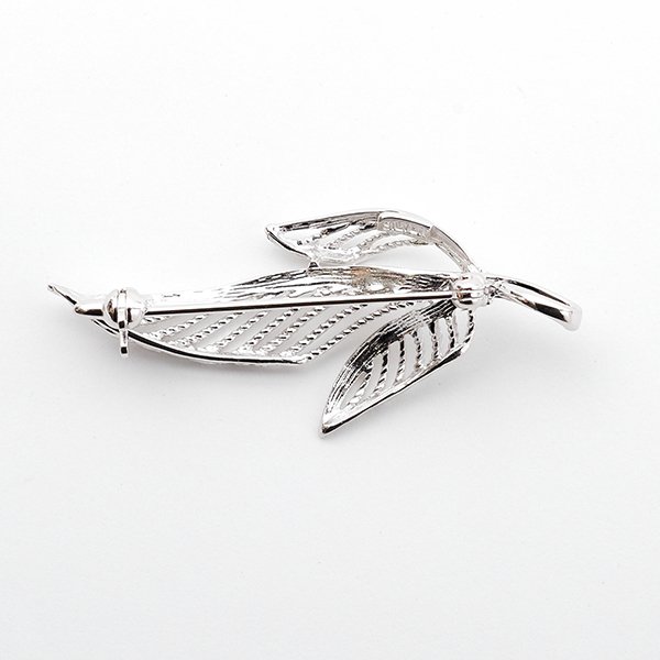 SILVER バチカン付ブローチ台 透かしリーフ(芯立) SILVER バチカン付ブローチ台 透かしリーフ(芯立)