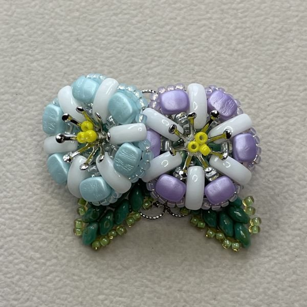 画像1: 再入荷！【Bead Art37号掲載！】あさがお(新バージョン・ブルー×パープル ) by 梅村里美 (1)