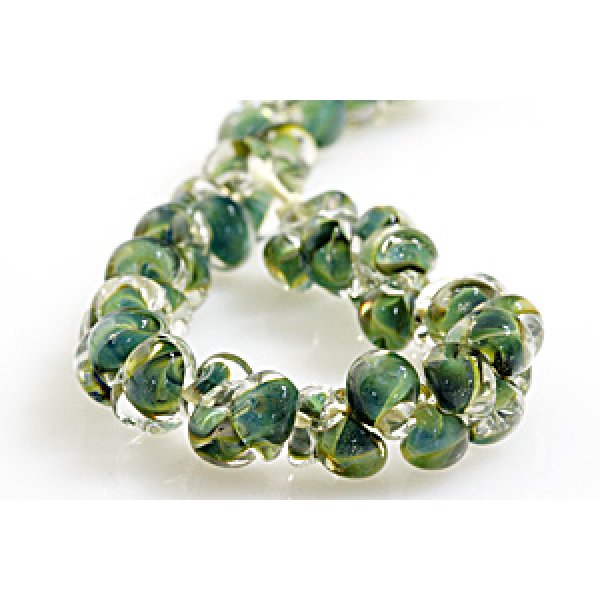 画像3: 【5粒】ティアドロップビーズ 【Reptile Green】 (3)