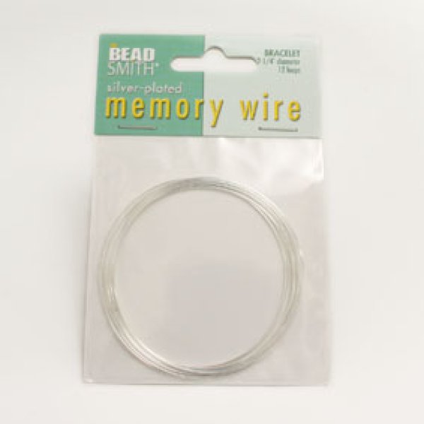 画像2: メモリーワイヤー・ブレスレット用12巻（シルバー）Mサイズ　2.1/4inch（直径57mm）　 (2)