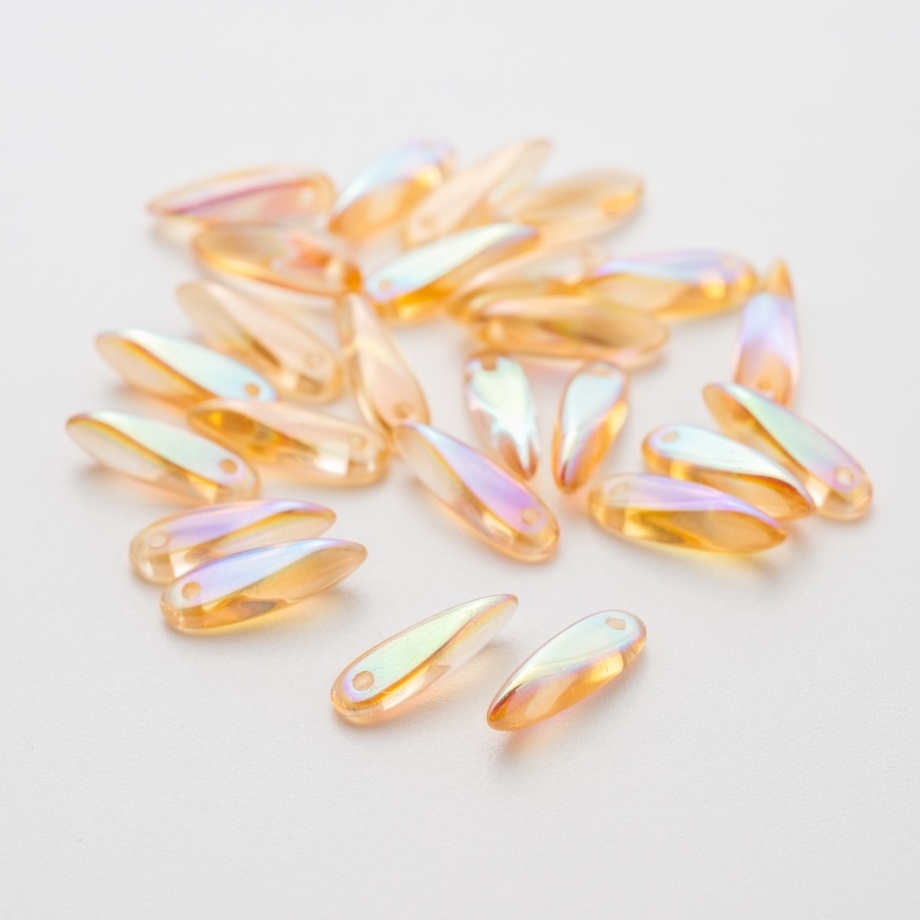 画像1: 1ホールダガー 3×11mm　クリスタルイエローレインボー（25 / 200個） (1)
