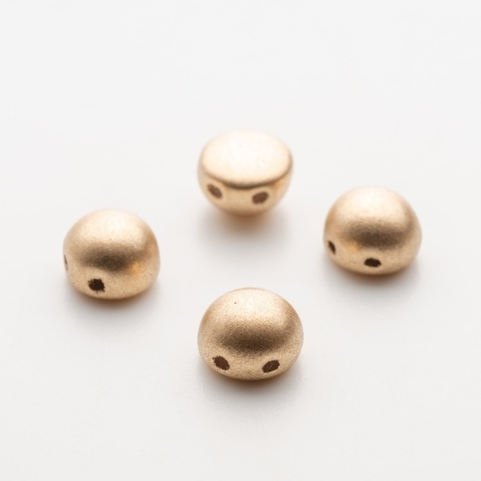 画像1: 2ホールカボション 6mm アズテック ゴールド（25 / 100個） (1)